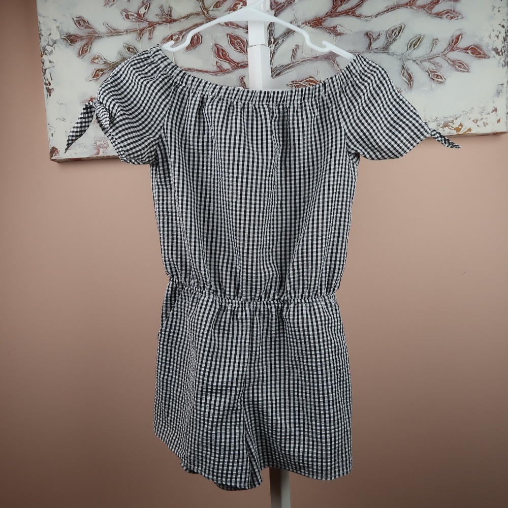 Aqua Girls Gingham Romper